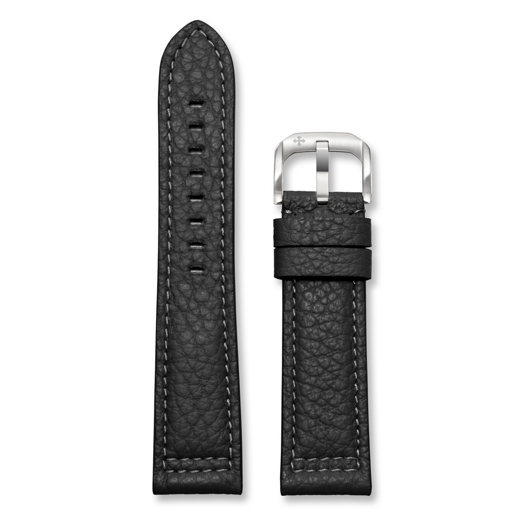 Embossed Leather Strap 22mm - Black