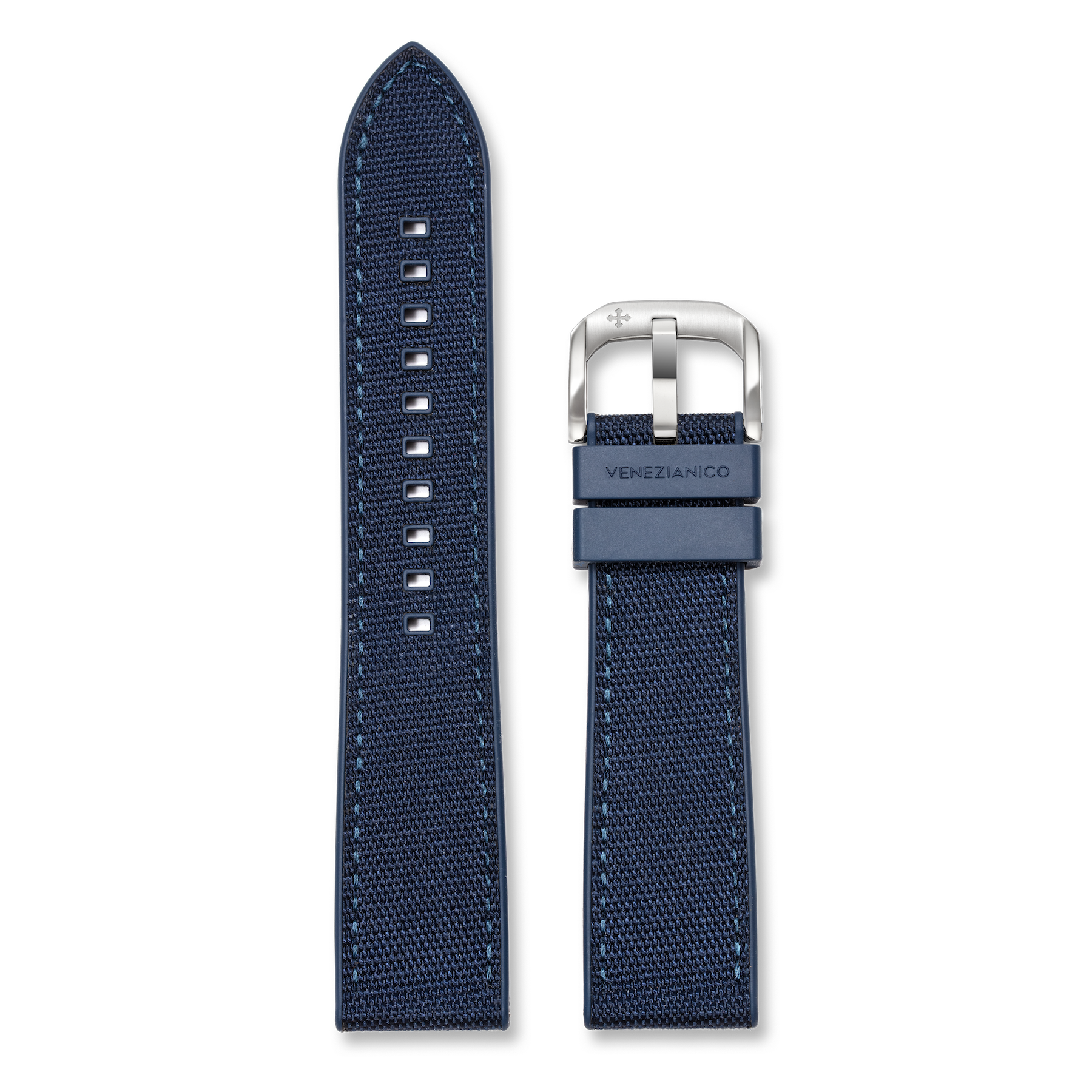 Hybrid Rubber-Textile Strap 22mm - Blue