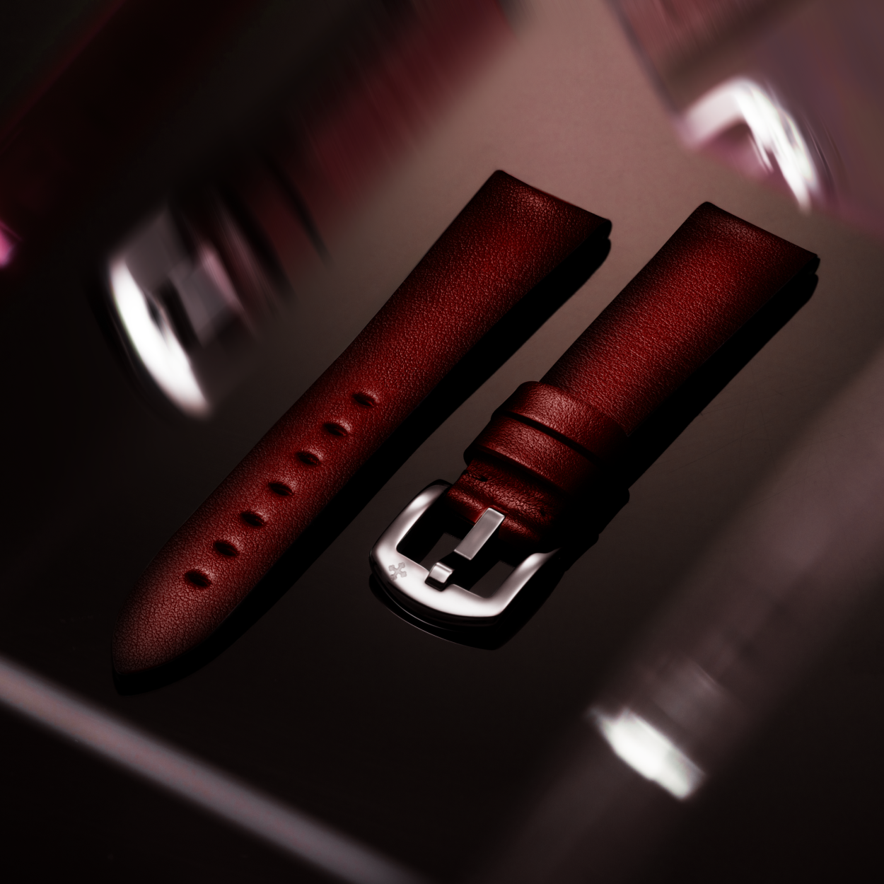 leather strap fume red