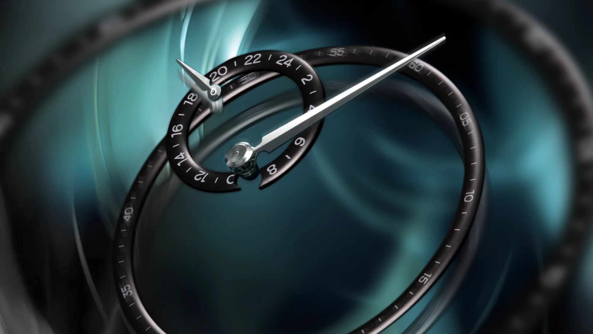 Multi-level, with semi-shiny rings and a sunray-finished, fumé, and lacquered dial base.