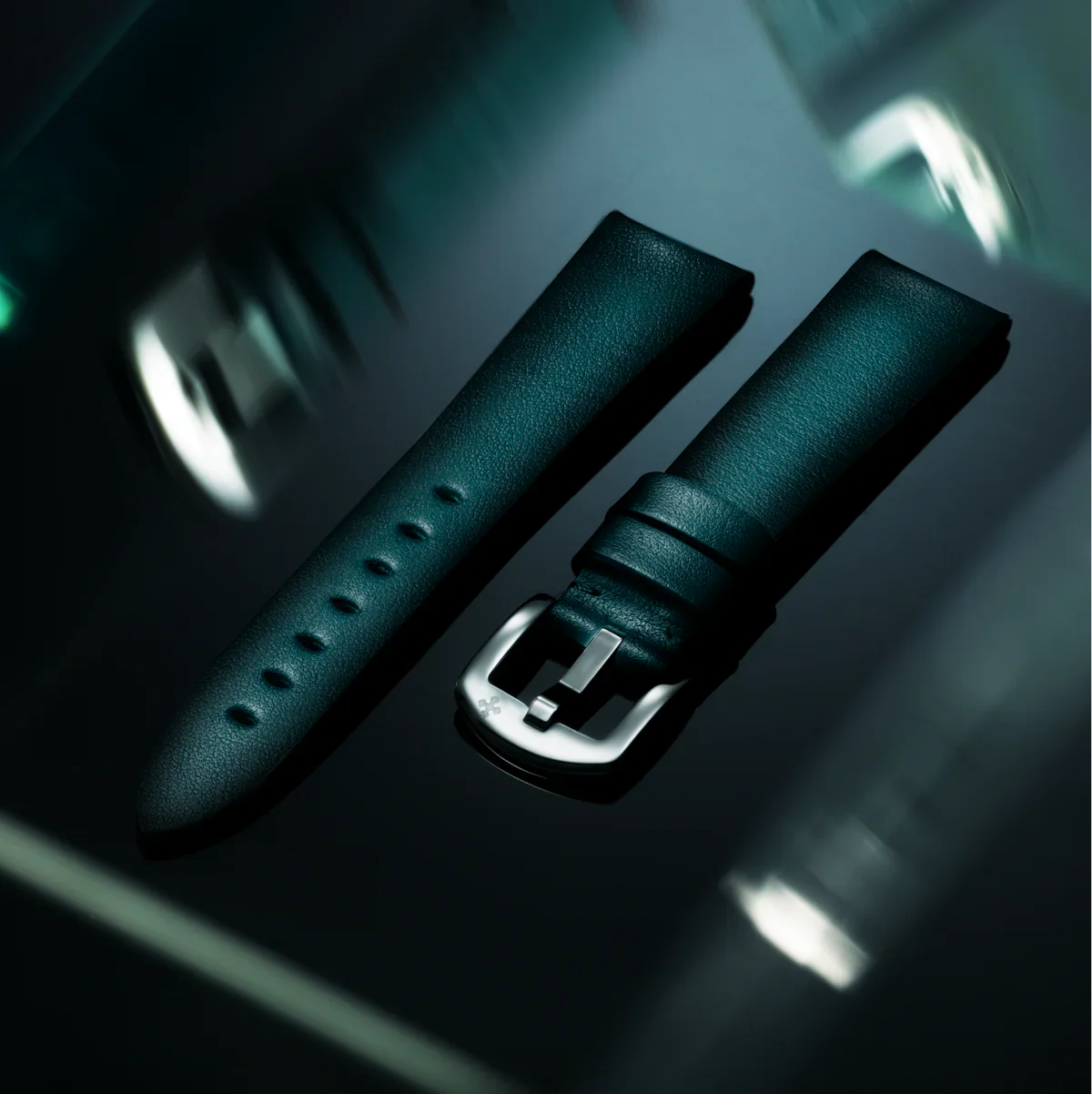 leather strap fume green