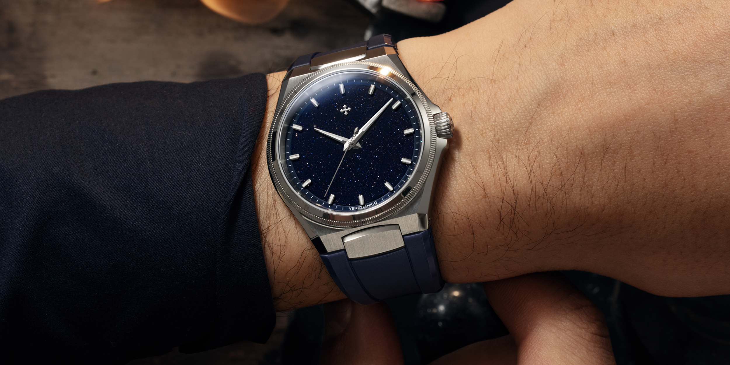 arsenale avventurina worn on wrist