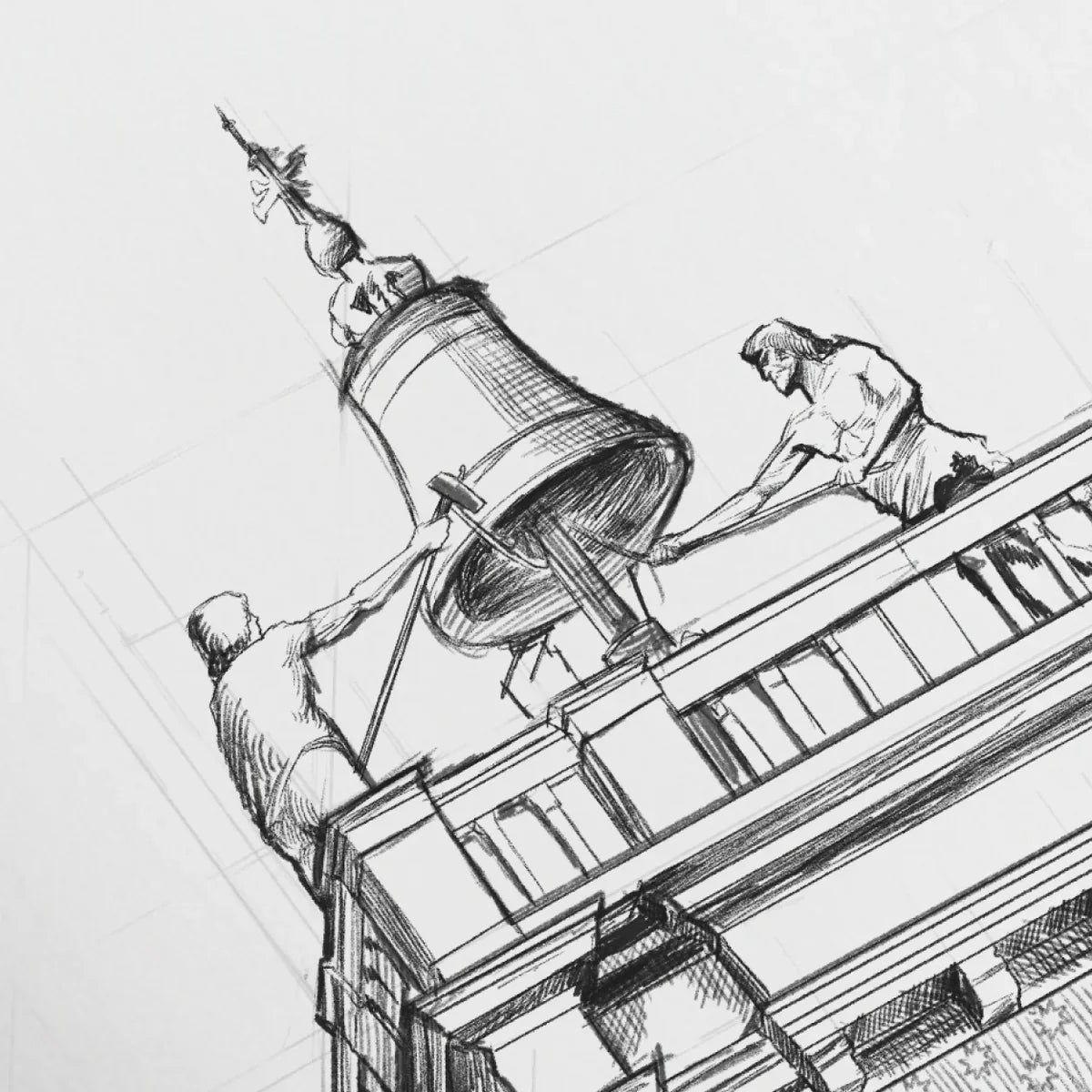 drawing inspiration bell saint mark square logo