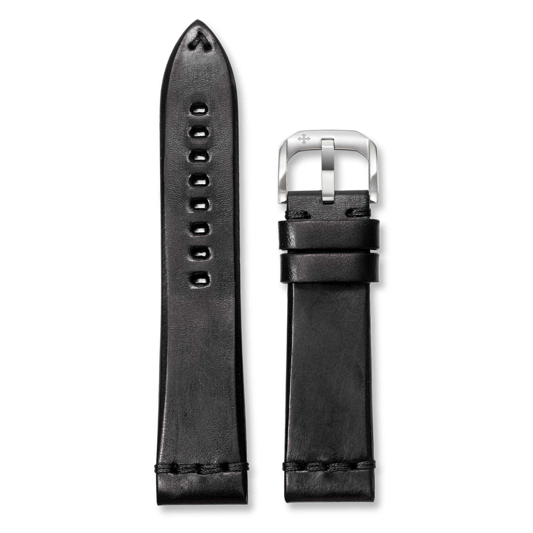 Aged Leather Strap 22mm Black Venezianico
